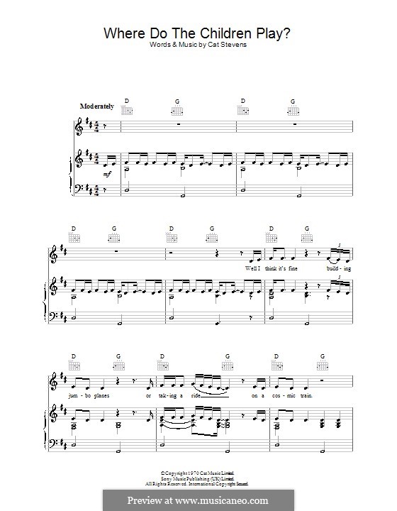 Where Do the Children Play?: Для голоса и фортепиано (или гитары) by Cat Stevens