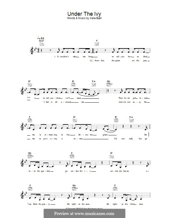 Under the Ivy: Мелодия, текст и аккорды by Kate Bush