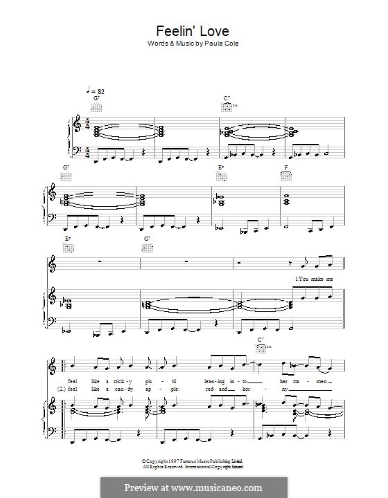 Feelin' Love: Для голоса и фортепиано (или гитары) by Paula Cole