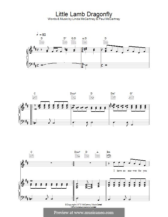Little Lamb Dragonfly: Для голоса и фортепиано (или гитары) by Linda McCartney, Paul McCartney