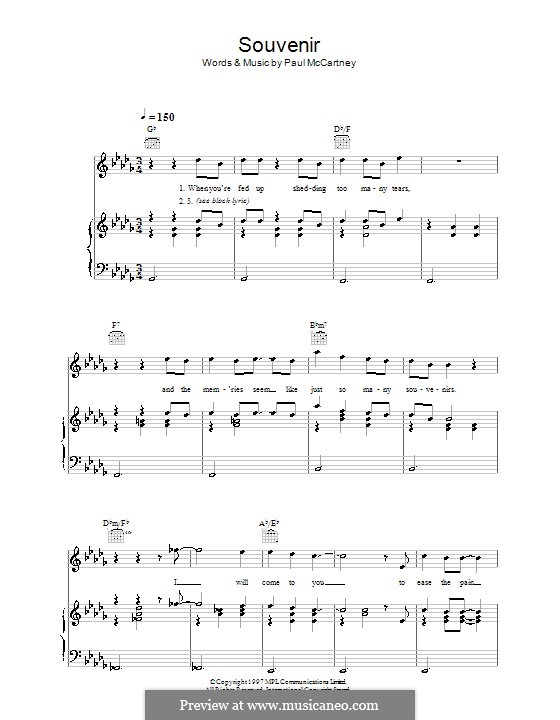Souvenir: Для голоса и фортепиано (или гитары) by Paul McCartney