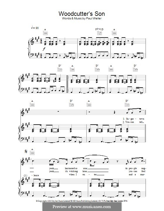 Woodcutter's Son: Для голоса и фортепиано (или гитары) by Paul Weller