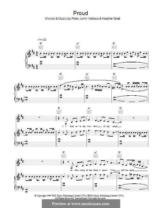 Proud: Для голоса и фортепиано (или гитары) by Heather Small, Peter-John Vettese