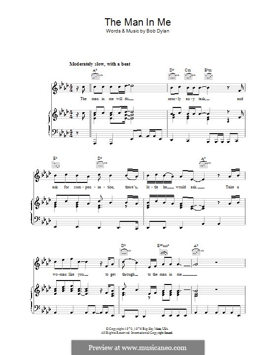 The Man in Me: Для голоса и фортепиано (или гитары) by Bob Dylan