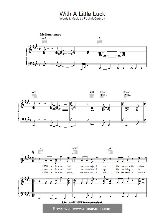 With a Little Luck: Для голоса и фортепиано (или гитары) by Paul McCartney