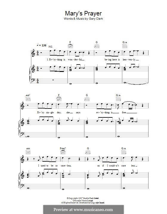 Mary's Prayer: Для голоса и фортепиано (или гитары) by Gary Clark