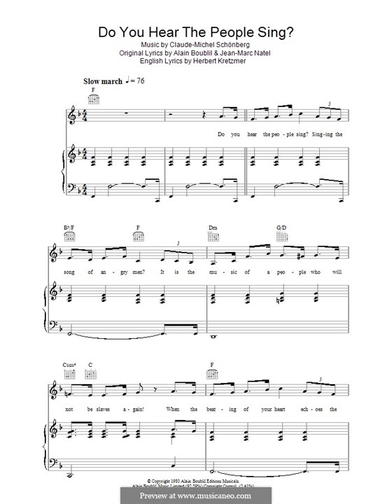 Do You Hear the People Sing: Для голоса и фортепиано (или гитары) by Claude-Michel Schönberg