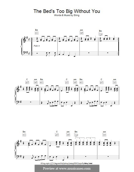 Sting The Bed's Too Big without You (The Police) ноты на MusicaNeo