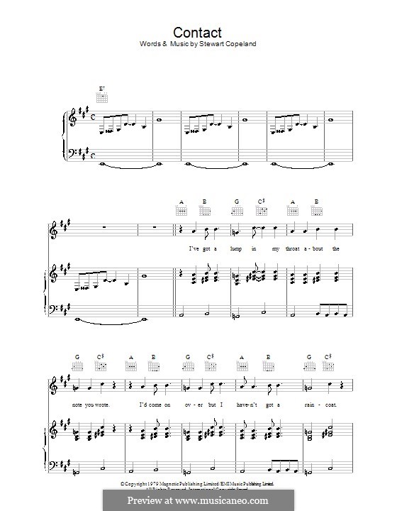 Contact (The Police): Для голоса и фортепиано (или гитары) by Stewart Copeland