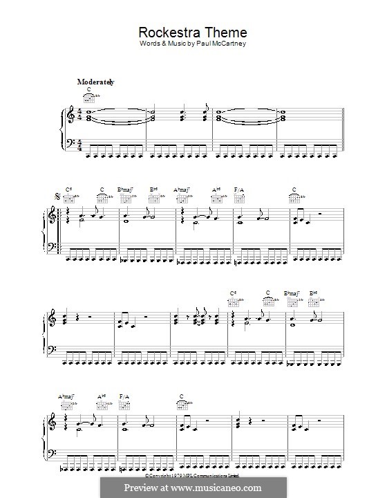 Rockestra Theme: Для голоса и фортепиано (или гитары) by Paul McCartney
