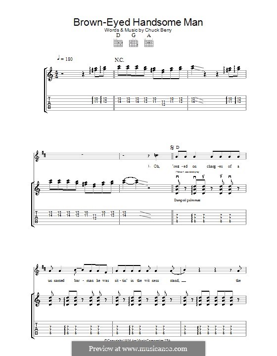 Brown Eyed Handsome Man: Гитарная табулатура by Chuck Berry