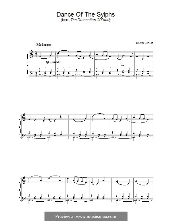 Осуждение Фауста, H.111 Op.24: Танец сильфов, для фортепиано by Гектор Берлиоз