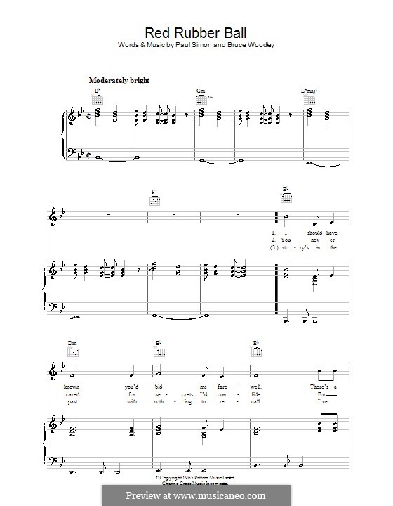 B. Woodley, P. Simon Red Rubber Ball (The Cyrkle) ноты на MusicaNeo