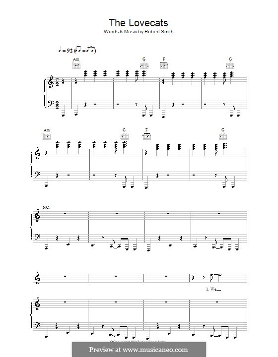 The Lovecats (The Cure): Для голоса и фортепиано (или гитары) by Robert Gary Smith