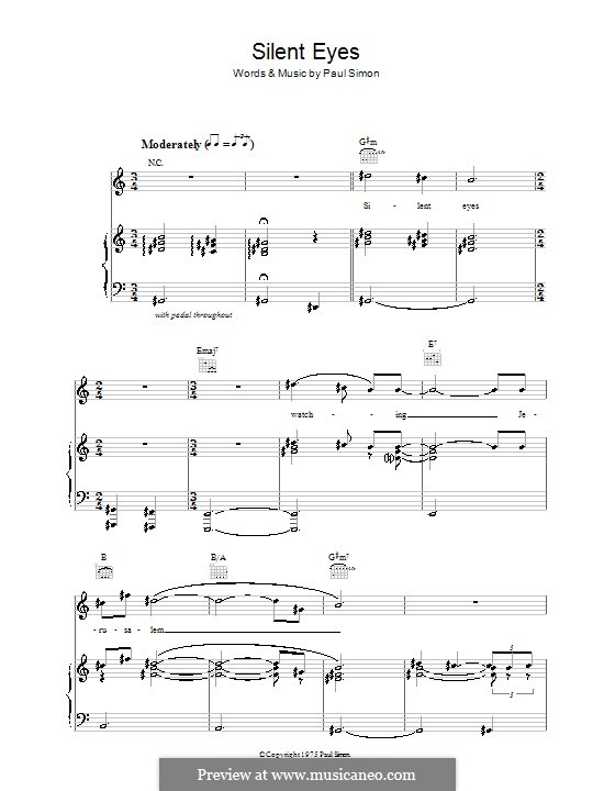 Silent Eyes: Для голоса и фортепиано (или гитары) by Paul Simon