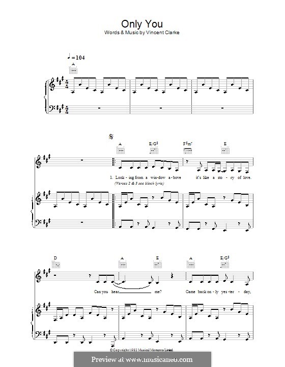 Only You (Yazoo): Для голоса и фортепиано (или гитары) by Vince Clarke
