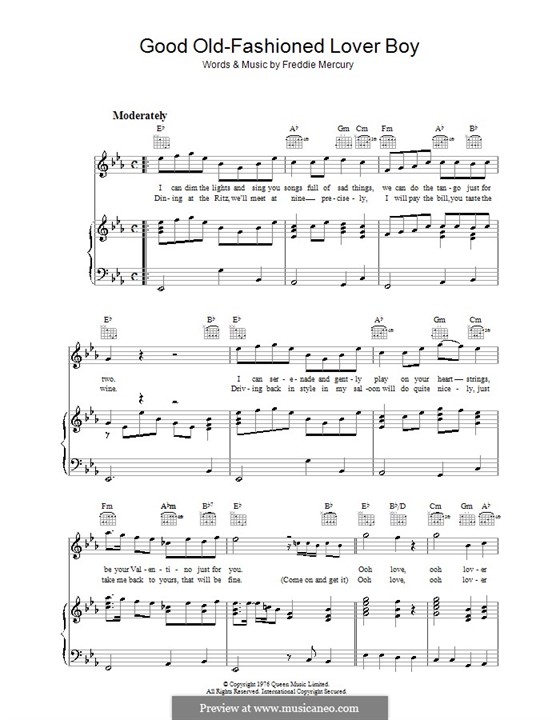 Good Old Fashioned Lover Boy (Queen): Для голоса и фортепиано (или гитары) by Freddie Mercury