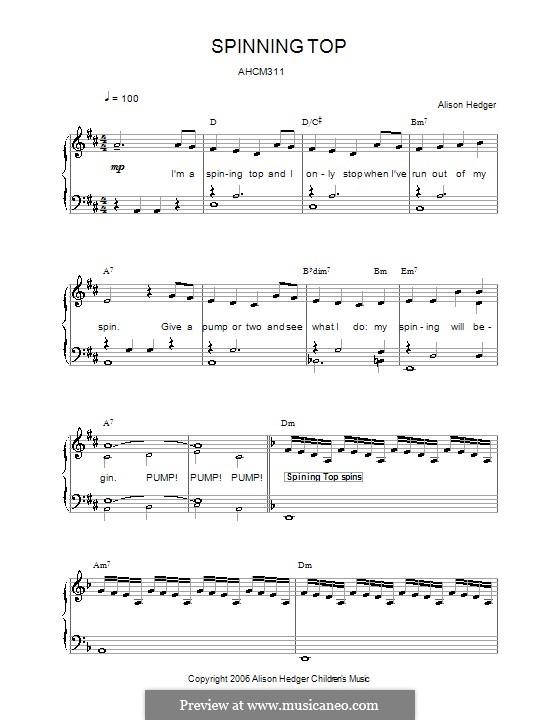 Spinning Top: Для голоса и фортепиано (или гитары) by Alison Hedger
