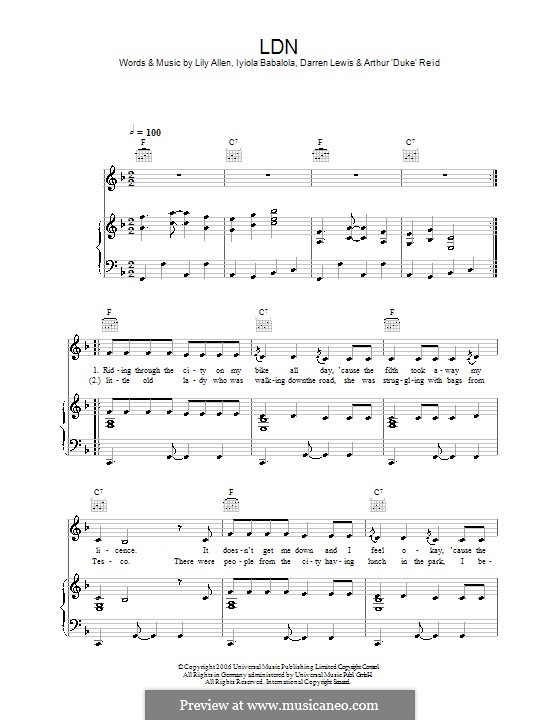 LDN: Для голоса и фортепиано (или гитары) by Darren Lewis, Duke Reid, Iyiola Babalola, Lily Allen