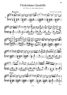 The Bat Quadrille, Op.363: Для фортепиано by Иоганн Штраус (младший)