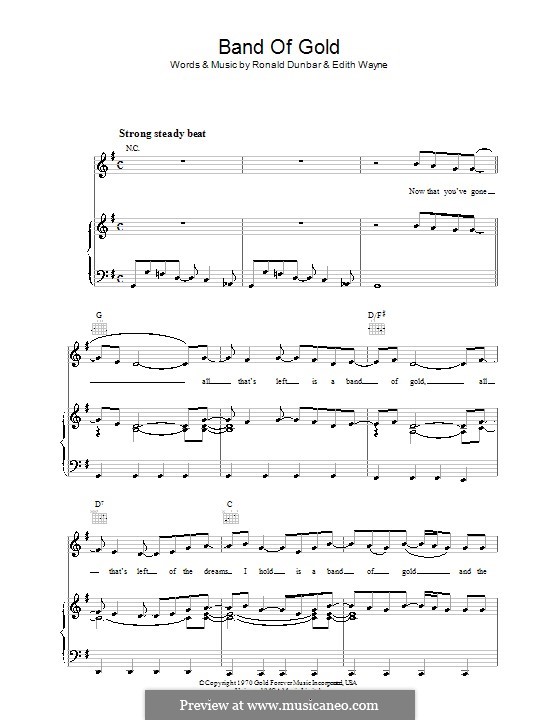 Band of Gold (Freda Payne): Для голоса и фортепиано (или гитары) by Edith Wayne, Ronald Dunbar