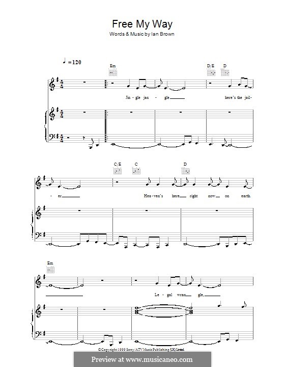 Free My Way: Для голоса и фортепиано (или гитары) by Ian Brown.