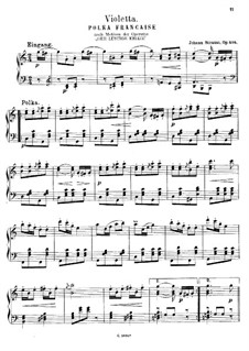 Violetta. Polka, Op.404: For piano by Иоганн Штраус (младший)