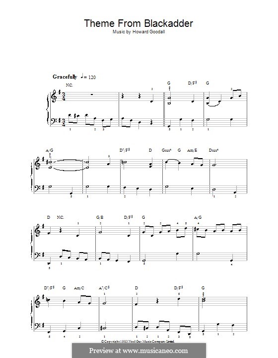 Theme from Blackadder: Для фортепиано (легкий уровень) by Howard Goodall