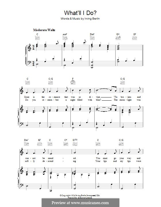What'll I Do? (from Music Box Revue of 1924): Для голоса и фортепиано (или гитары) by Ирвинг Берлин