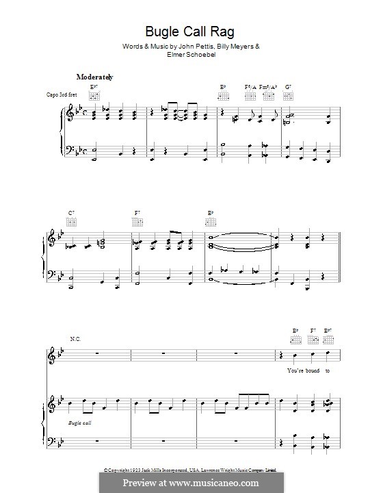 Bugle Call Rag (Benny Goodman): Для голоса и фортепиано (или гитары) by Billy Meyers, Elmer Schoebel, Jack Pettis