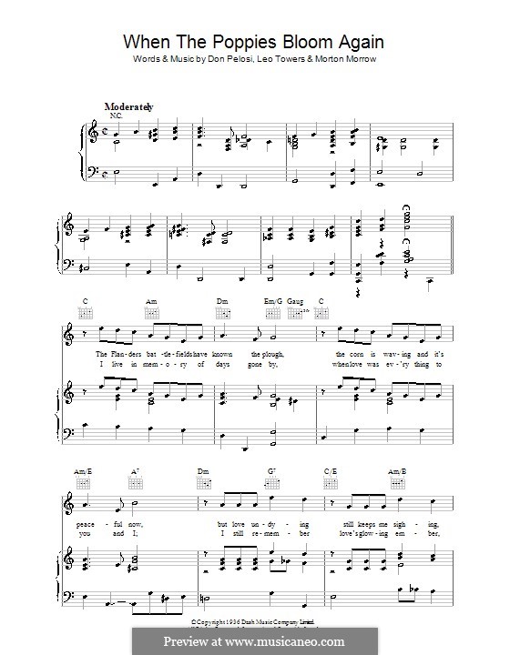 When the Poppies Bloom Again: Для голоса и фортепиано (или гитары) by Don Pelosi