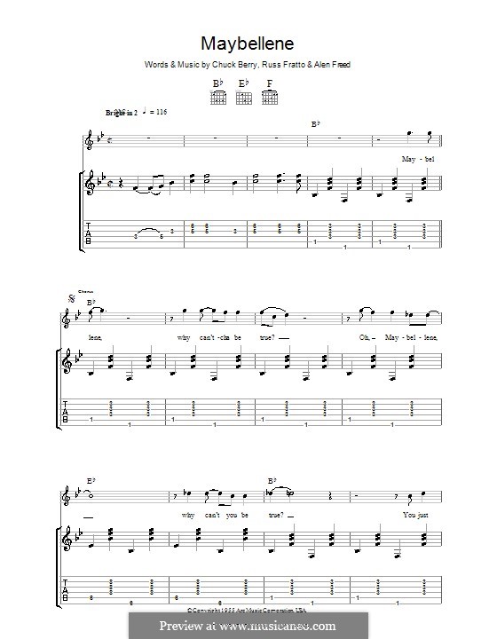 Maybellene: Гитарная табулатура by Chuck Berry