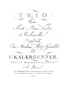 Фортепианное трио No.1, Op.7: Фортепианное трио No.1 by Фридрих Калькбреннер