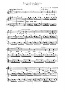 Заза: Aria di Milio 'O, mio piccolo tavolo...' for voice and piano by Руджеро Леонкавалло