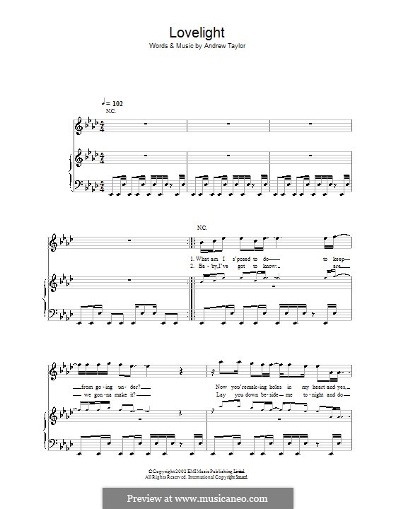 Lovelight: Для голоса и фортепиано (или гитары) by Andy Taylor