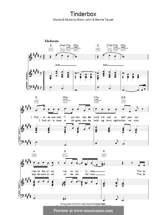 Tinderbox: Для голоса и фортепиано (или гитары) by Elton John