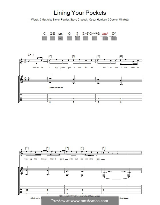 D. Minchella, O. Harrison, S. Fowler, S. Cradock Lining Your Pockets