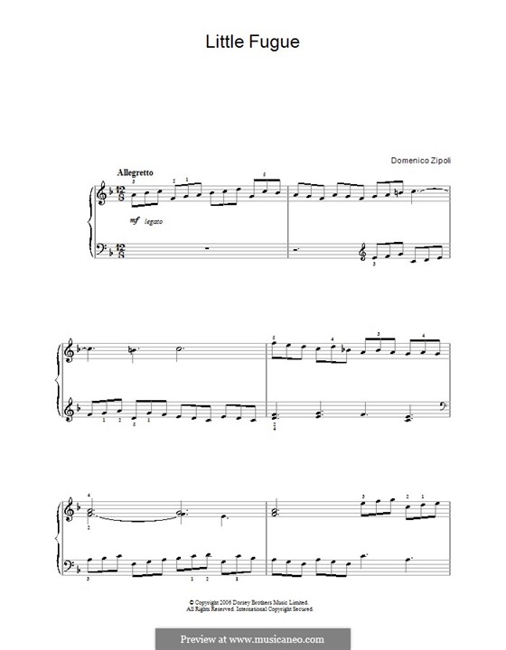 Little Fugue: Для фортепиано by Доменико Циполи