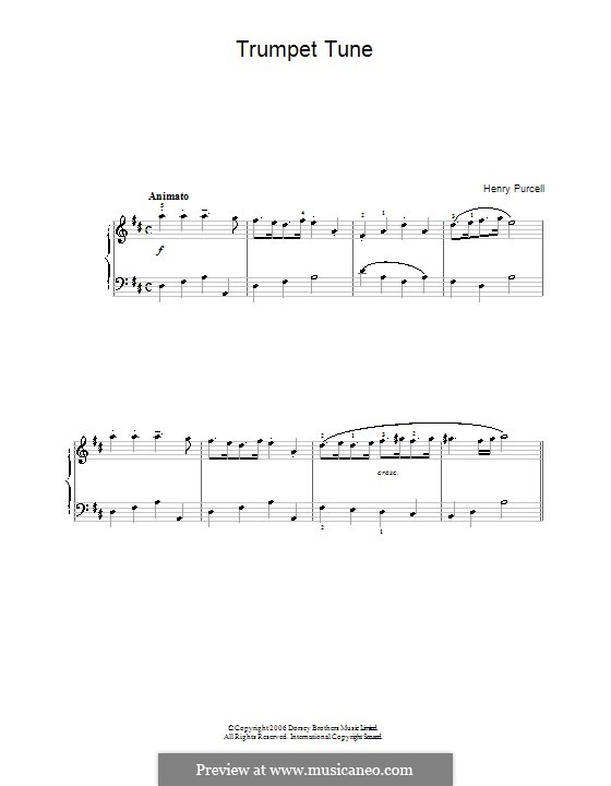 Martial Air (Trumpet tune and Air): Для фортепиано by Генри Пёрсел