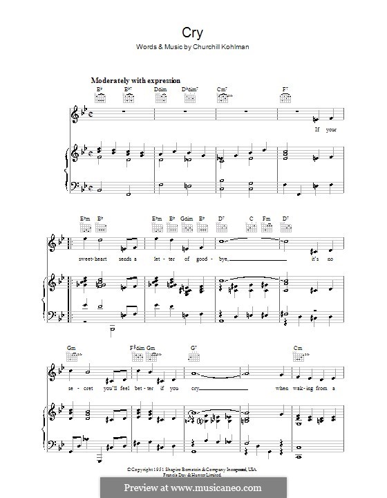 Cry: Для голоса и фортепиано (или гитары) by Churchill Kohlman