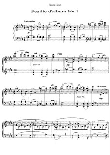 Листок из альбома No.1 ми мажор, S.164: Для фортепиано by Франц Лист