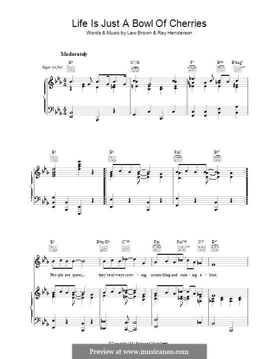 Life Is Just a Bowl of Cherries: Для голоса и фортепиано (или гитары) by Ray Henderson