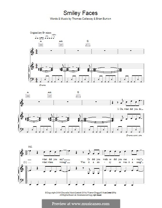 Smiley Faces (Gnarls Barkley): Для голоса и фортепиано (или гитары) by Brian Burton, Thomas Callaway