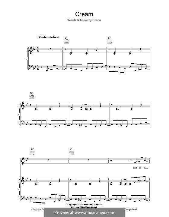 Cream: Для голоса и фортепиано (или гитары) by Prince