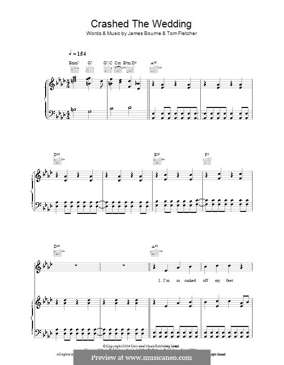 Crashed the Wedding (Busted): Для голоса и фортепиано (или гитары) by Tom Fletcher, James Bourne