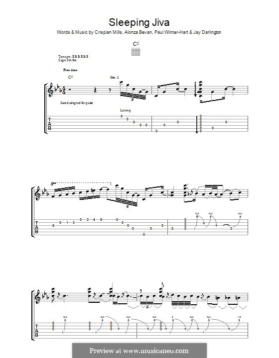 Sleeping Jiva (Kula Shaker): Для гитары с табулатурой by Alonza Bevan, Crispian Mills, Jay Darlington, Paul Winter-Hart