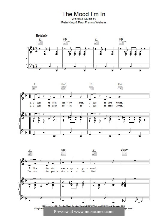 The Mood I'm in: Для голоса и фортепиано (или гитары) by Paul Francis Webster