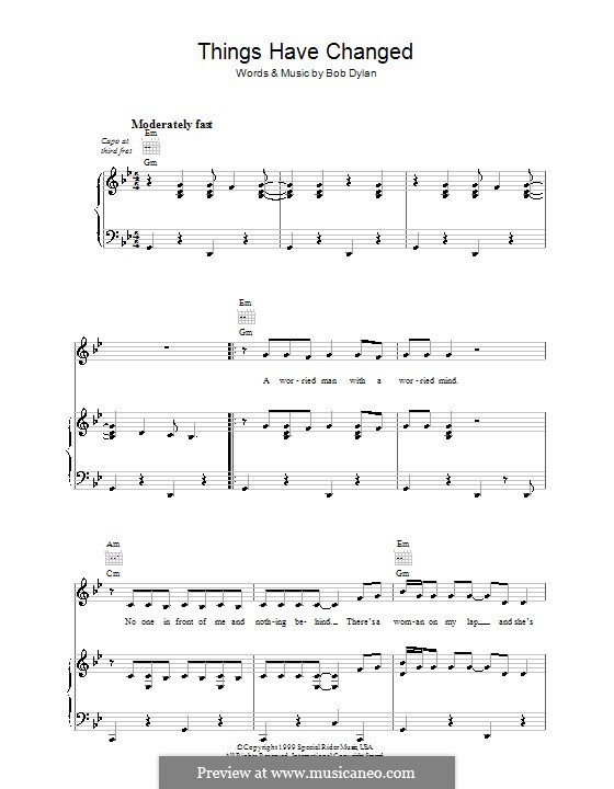 Things Have Changed: Для голоса и фортепиано (или гитары) by Bob Dylan