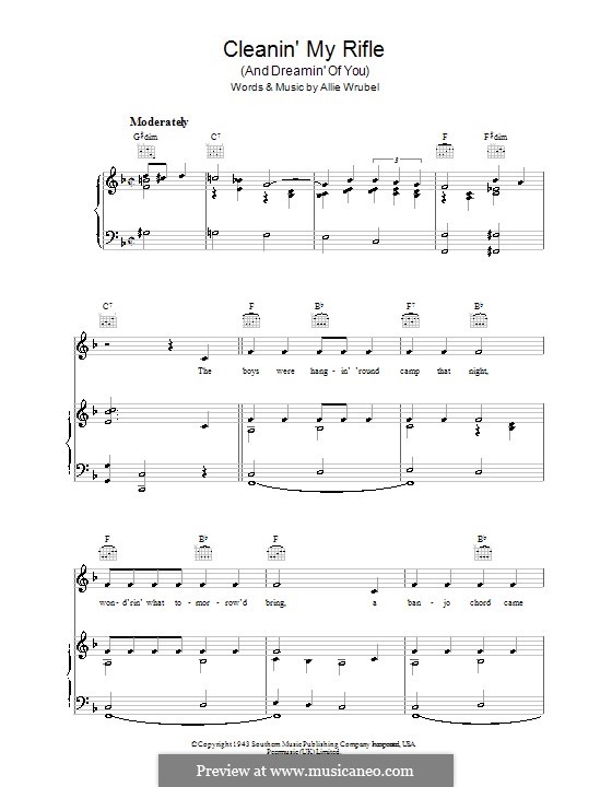 Cleanin' My Rifle (And Dreamin' of You): Для голоса и фортепиано (или гитары) by Allie Wrubel