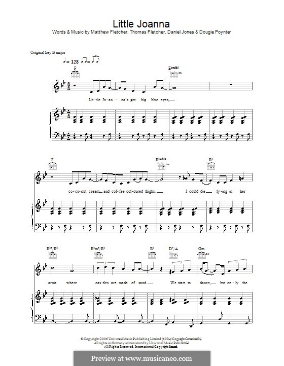 Little Joanna (McFly): Для голоса и фортепиано (или гитары) by Tom Fletcher, Danny Jones, Dougie Poynter, Matthew Fletcher
